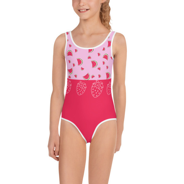 Strawberry Watermelon Girls Swimsuit, Size: 2T