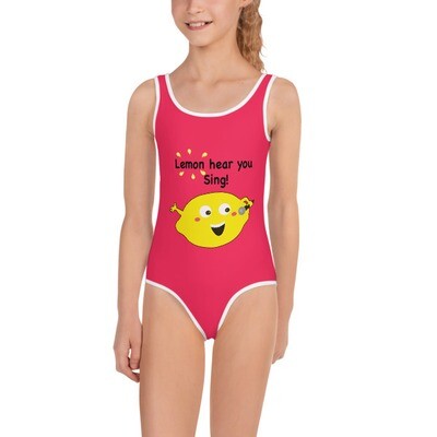 Lemon Hear You Sing Hot Pink  Kids Swimsuit