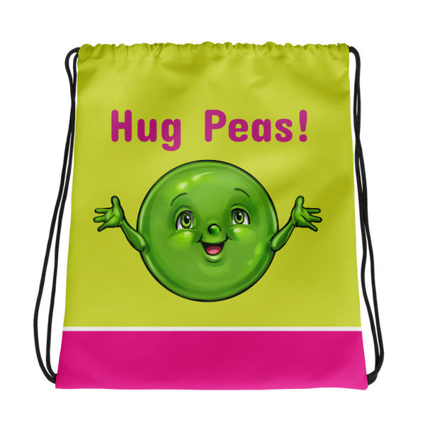 Hug Peas Drawstring bag