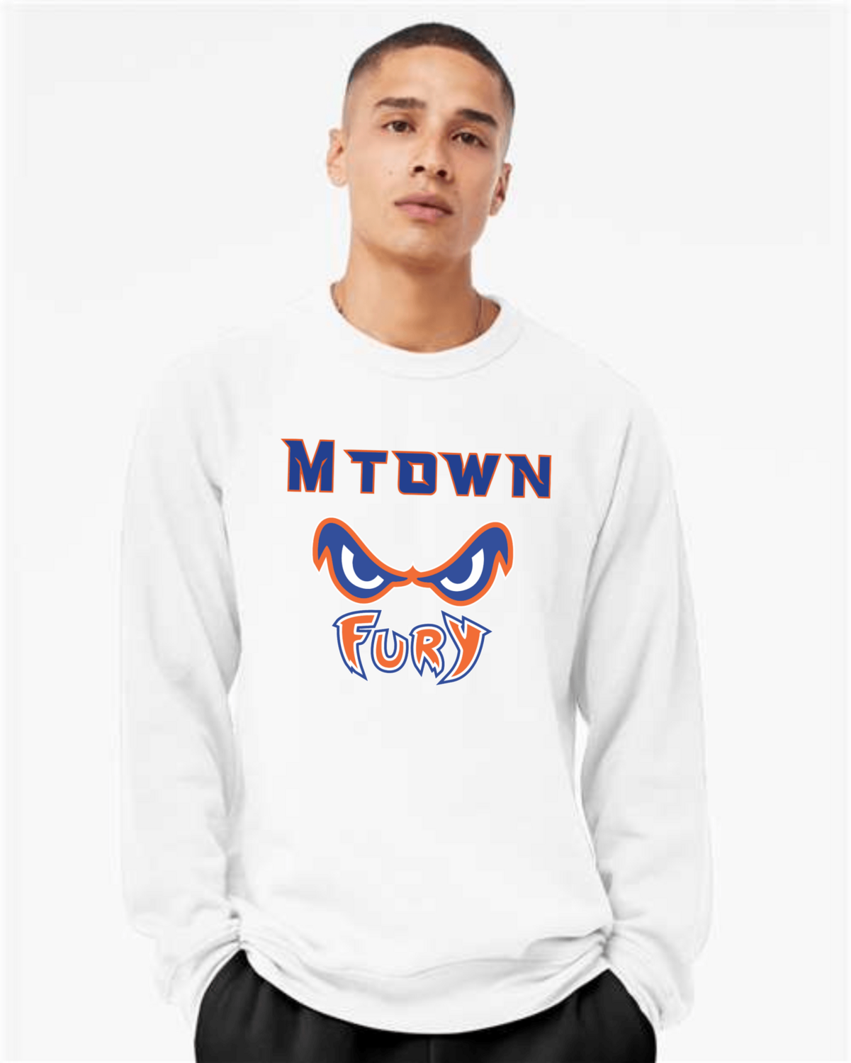 Mtown Fury Adult White Crew