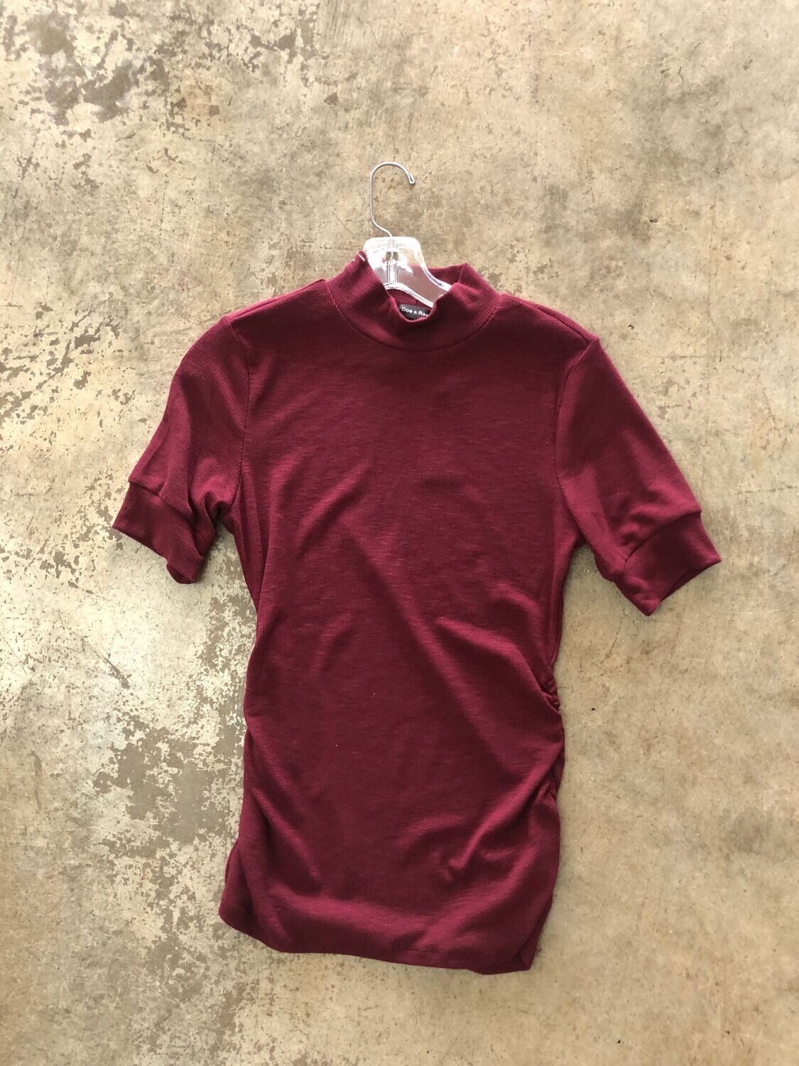 Mock Neck Elbow Sleeve- Maroon