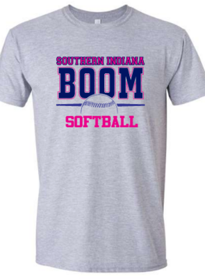 Boom Softball Block Font T-shirt