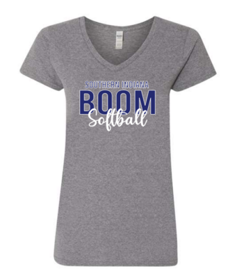 Boom Softball Script V-neck T-shirt