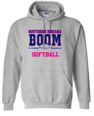 Boom Softball Block Font Hoodie