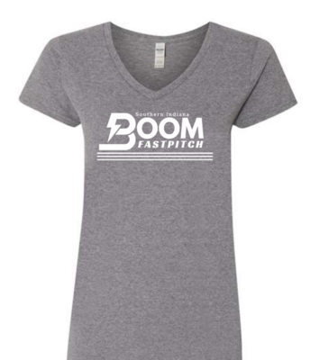 Boom Softball Logo V-neck T-shirt