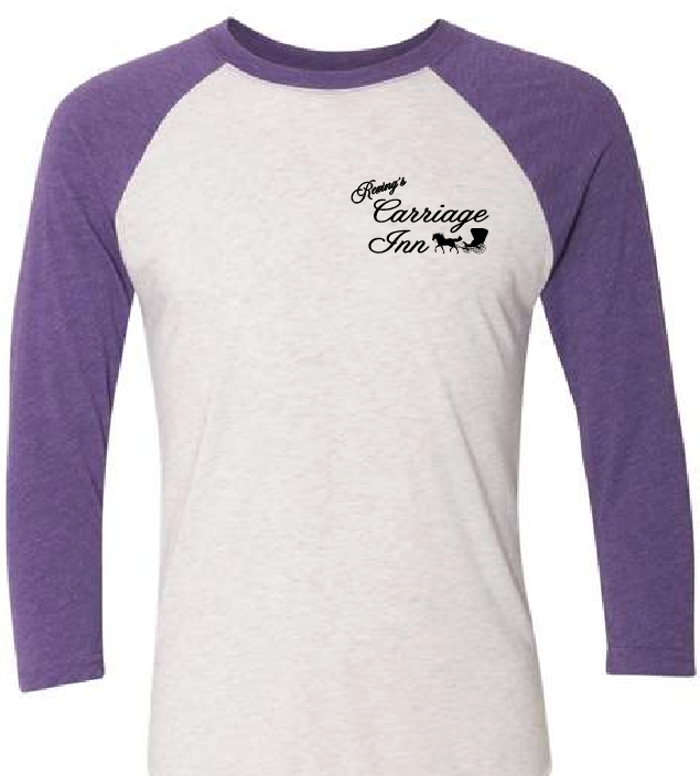 Rexing's Carriage Inn Purple Baseball Tee