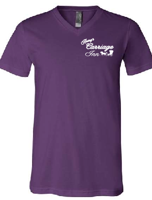 Rexing's Carriage Inn Purple V-neck Tee