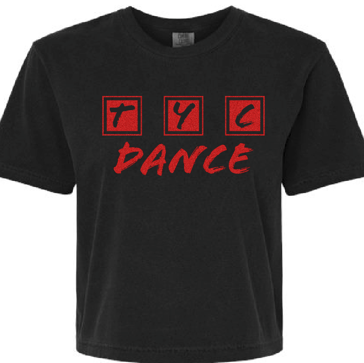 TYC Dance Glitter Black Crop Tee