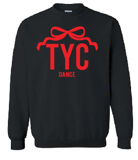 TYC Dance Puff Bow Black Crewneck