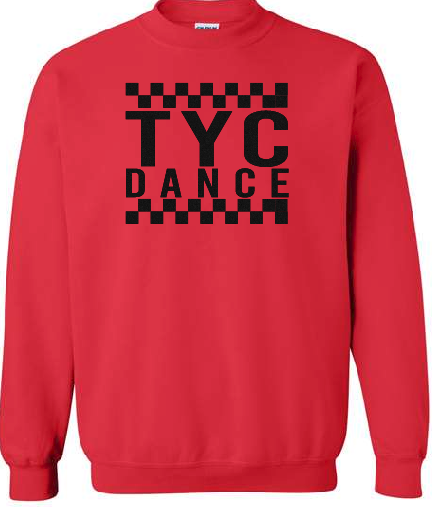 TYC Dance Glitter Checkered Red Crew