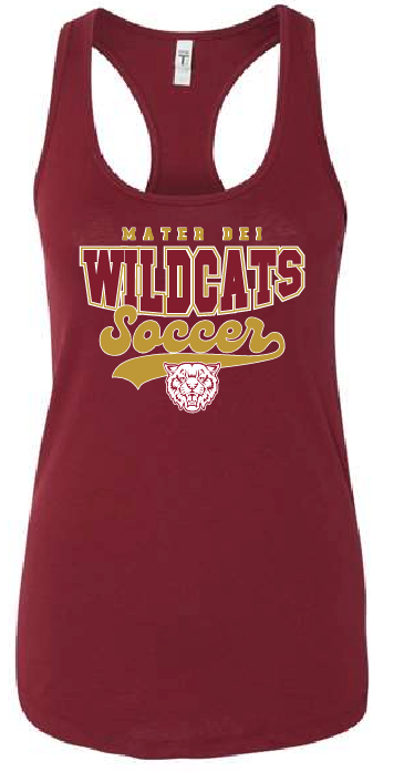 MD Wildcat Head Soccer Tank - Cotton Racerback