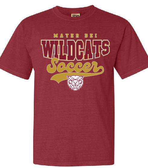 MD Wildcat Head Soccer Tee - Comfort Colors