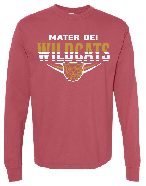 MD Wildcat Two Color Long Sleeve Tee - Comfort Colors