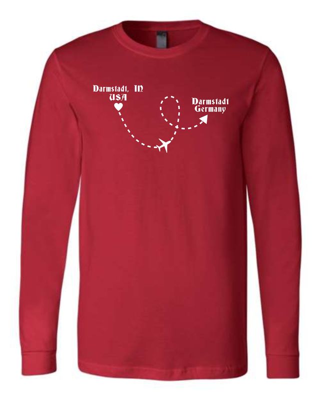 Darmstadt Germany Red Long Sleeve Tee