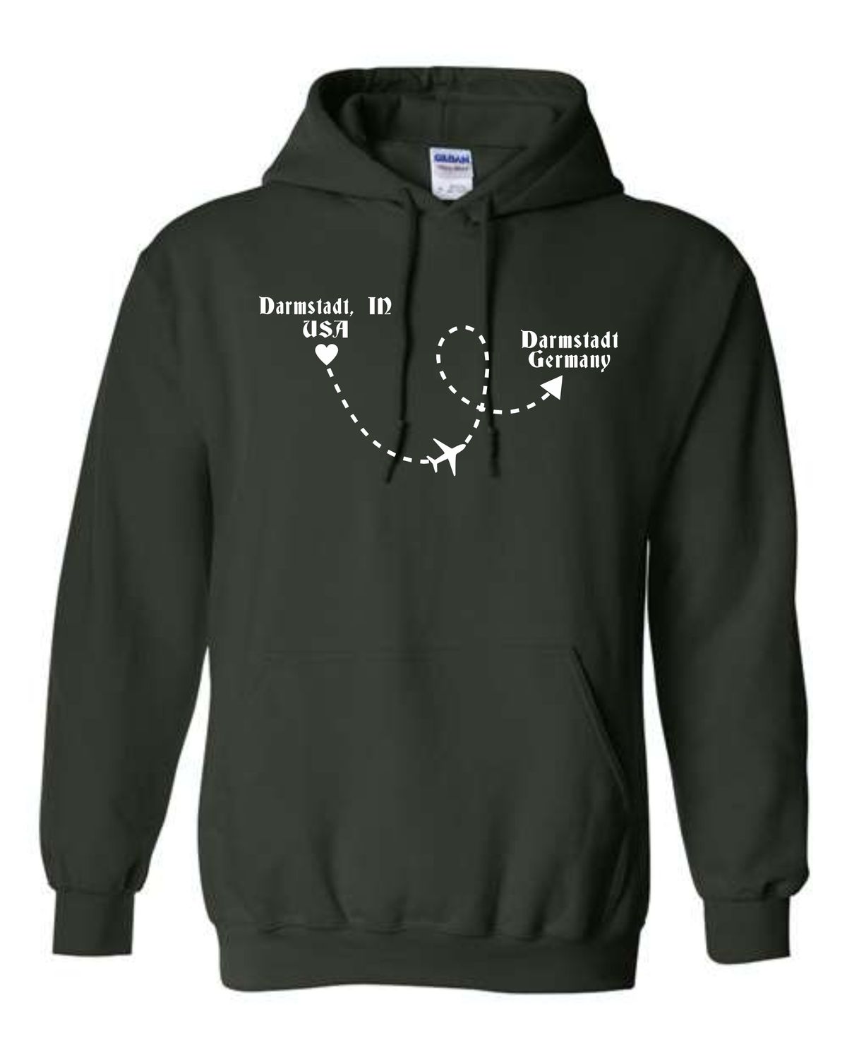 Darmstadt Germany Green Gildan Hoodie