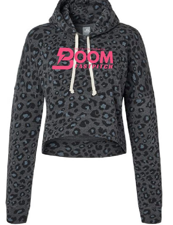 Boom Leopard Crop Hoodie