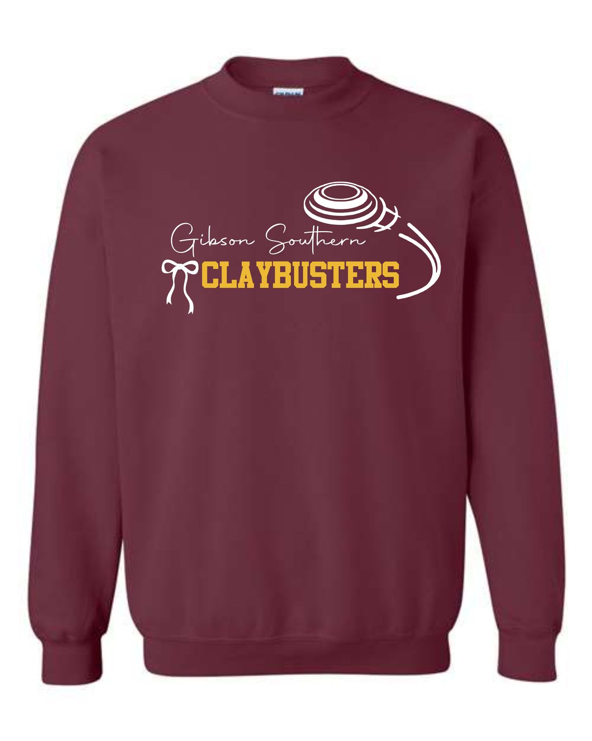 GS Claybusters Bow Maroon Crewneck