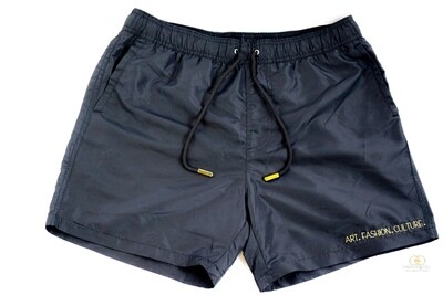 "Paradise" Swim Short in Black/Gold (Tagline Edition)
