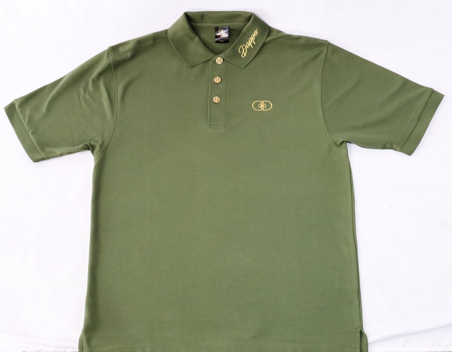 "Prestige" Pique Polo  (Military/Gold)