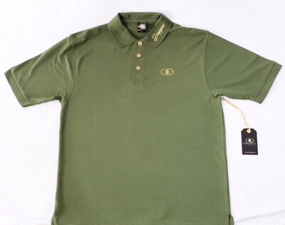 "Prestige" Pique Polo  (Military/Gold)
