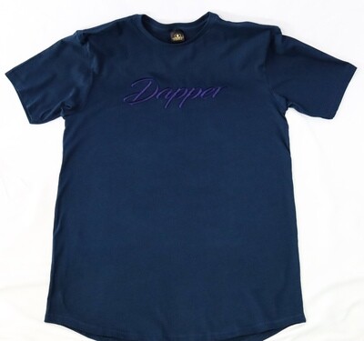 Dapper "Script" Tee (Navy/Navy)