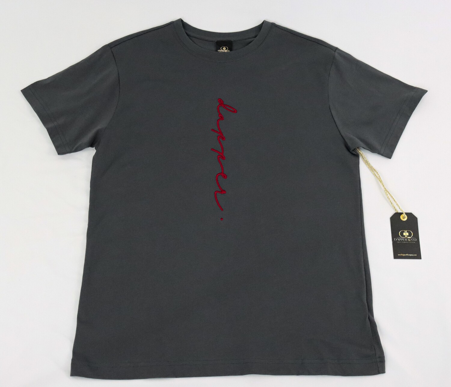The "Graphite" Tee (Grey/Burgundy)