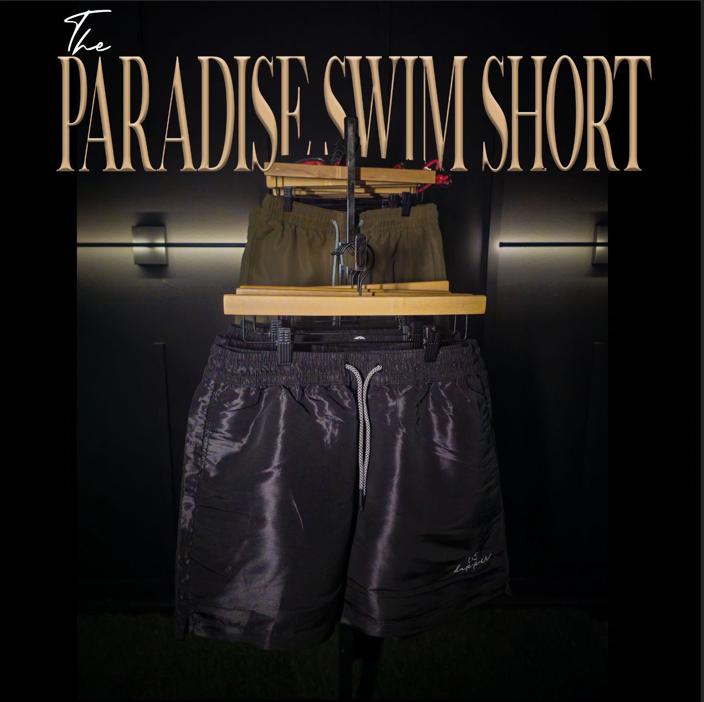 &quot;Paradise&quot; Swim Short &quot;Black&quot; (Imprint Edition)