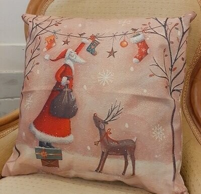 Cushion cover Santa and Rudolph