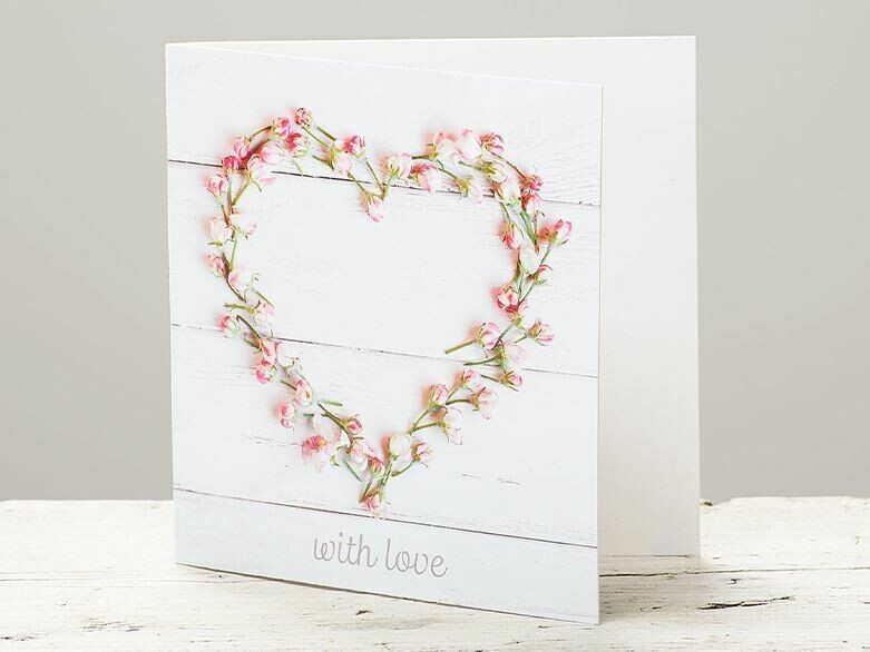 With Love Flower Heart Greetings Card