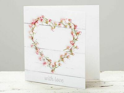 With Love Flower Heart Greetings Card