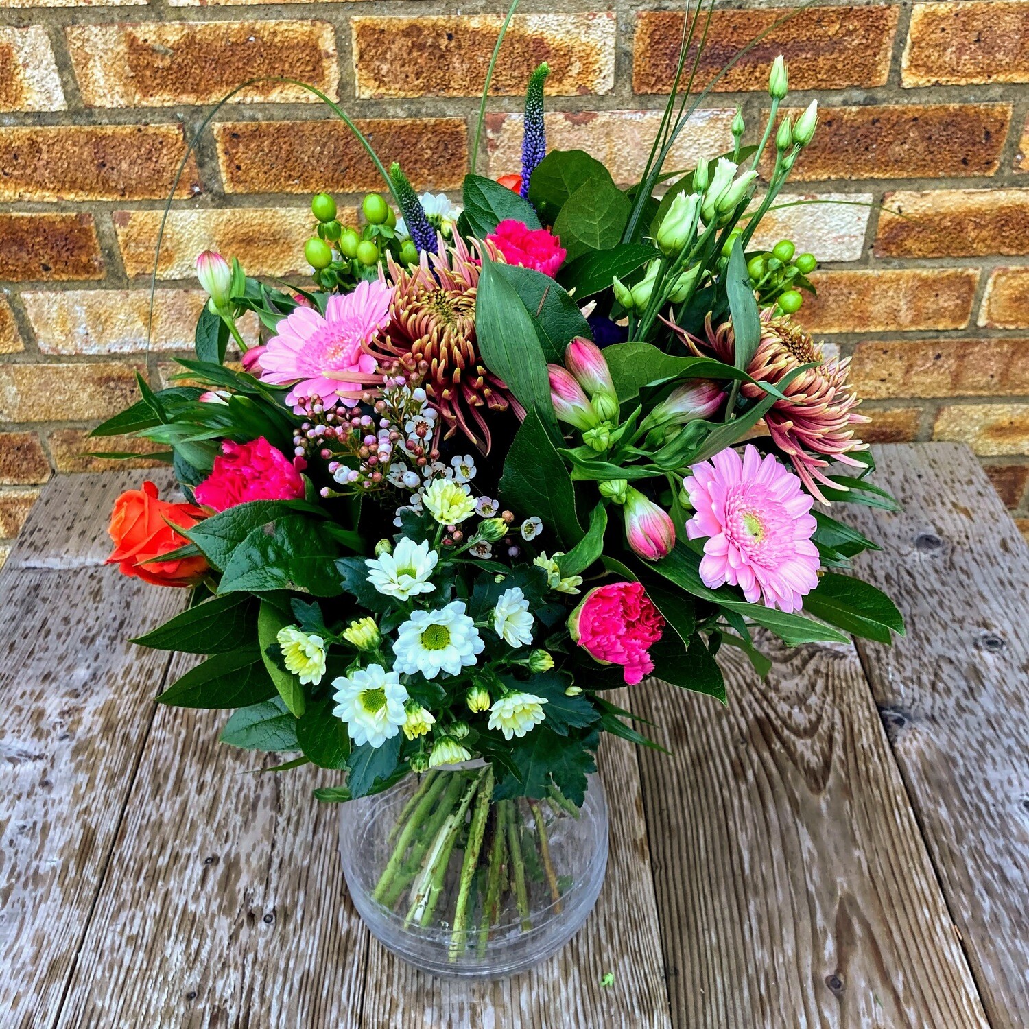 Amber-Rose Vase Arrangement