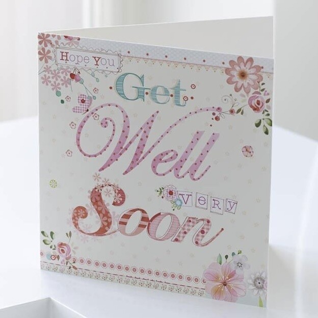 Get Well Soon Floral Greetings Card