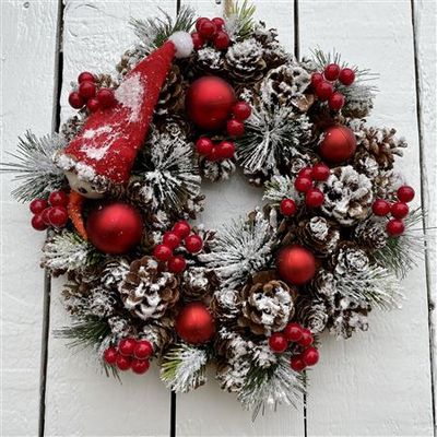 Artificial Jolly Snowman 30cm Wreath