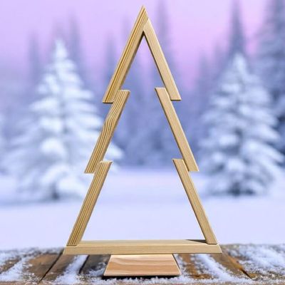 Handcrafted Wooden Christmas Tree - Natural Finish