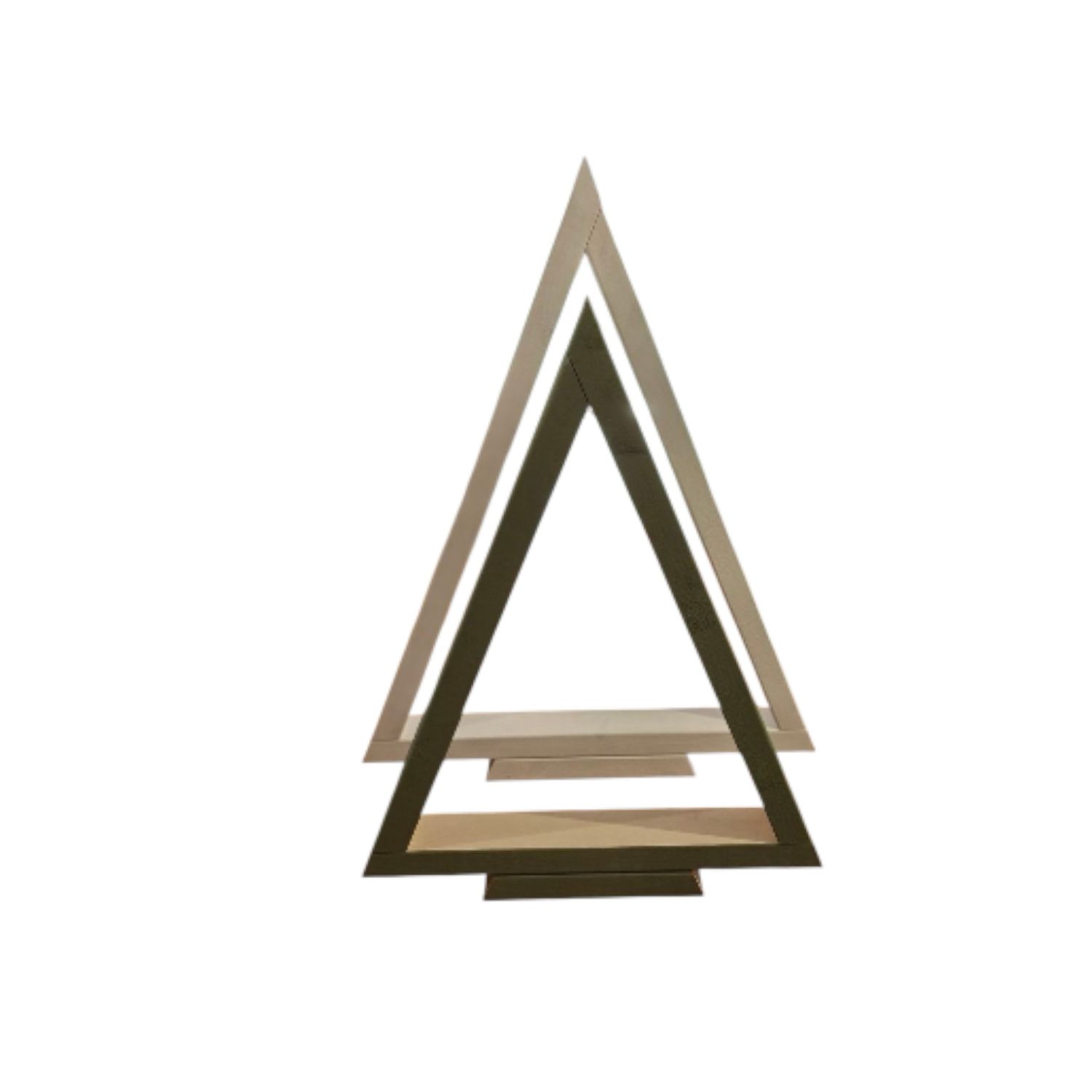 Minimalist Wooden Christmas Tree – Olive Green / White Washed  Finish