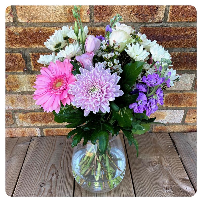 Hand-tied with optional Vase