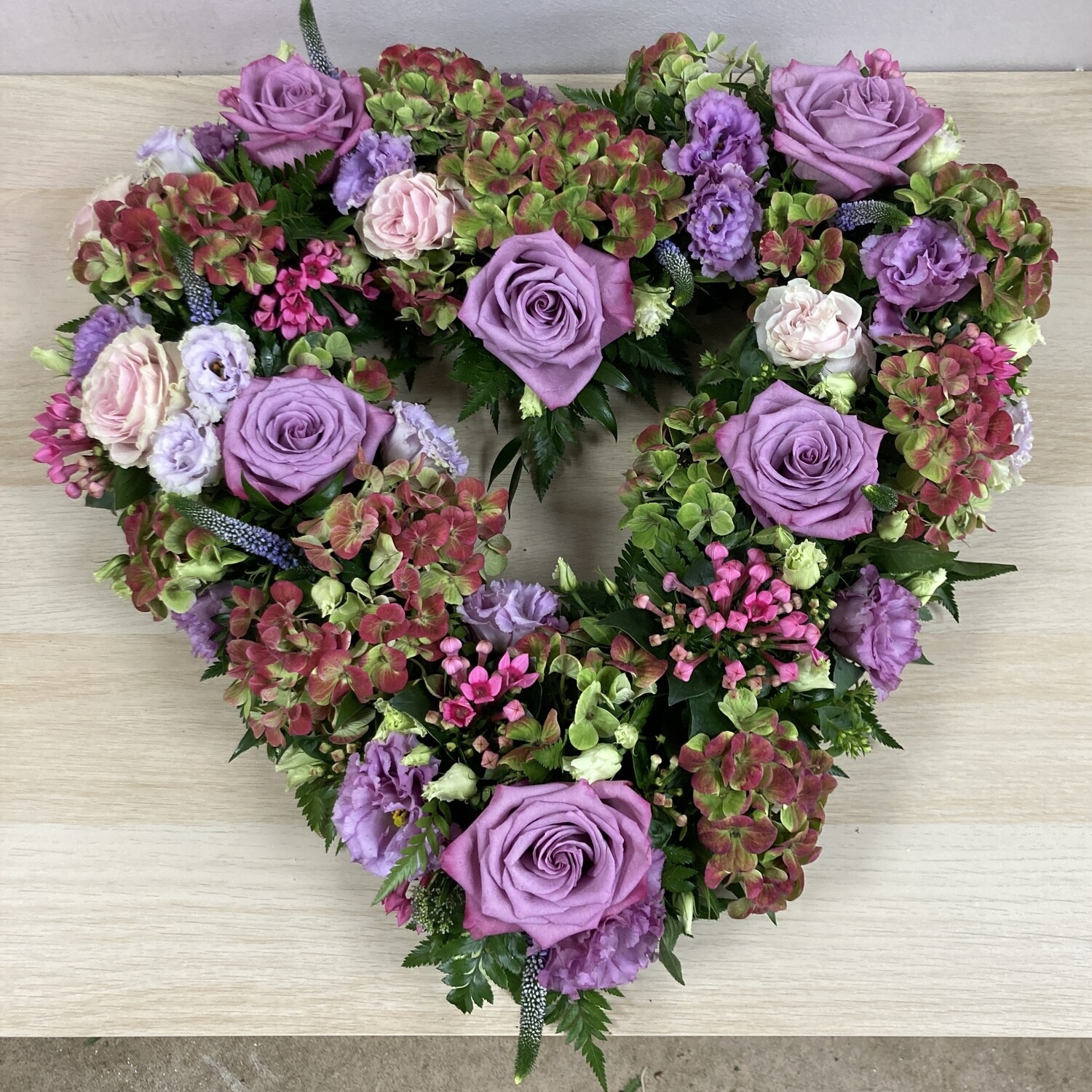 Country Themed Floral Open Heart Tribute