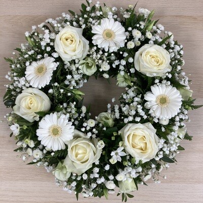 White Floral Wreath Tribute