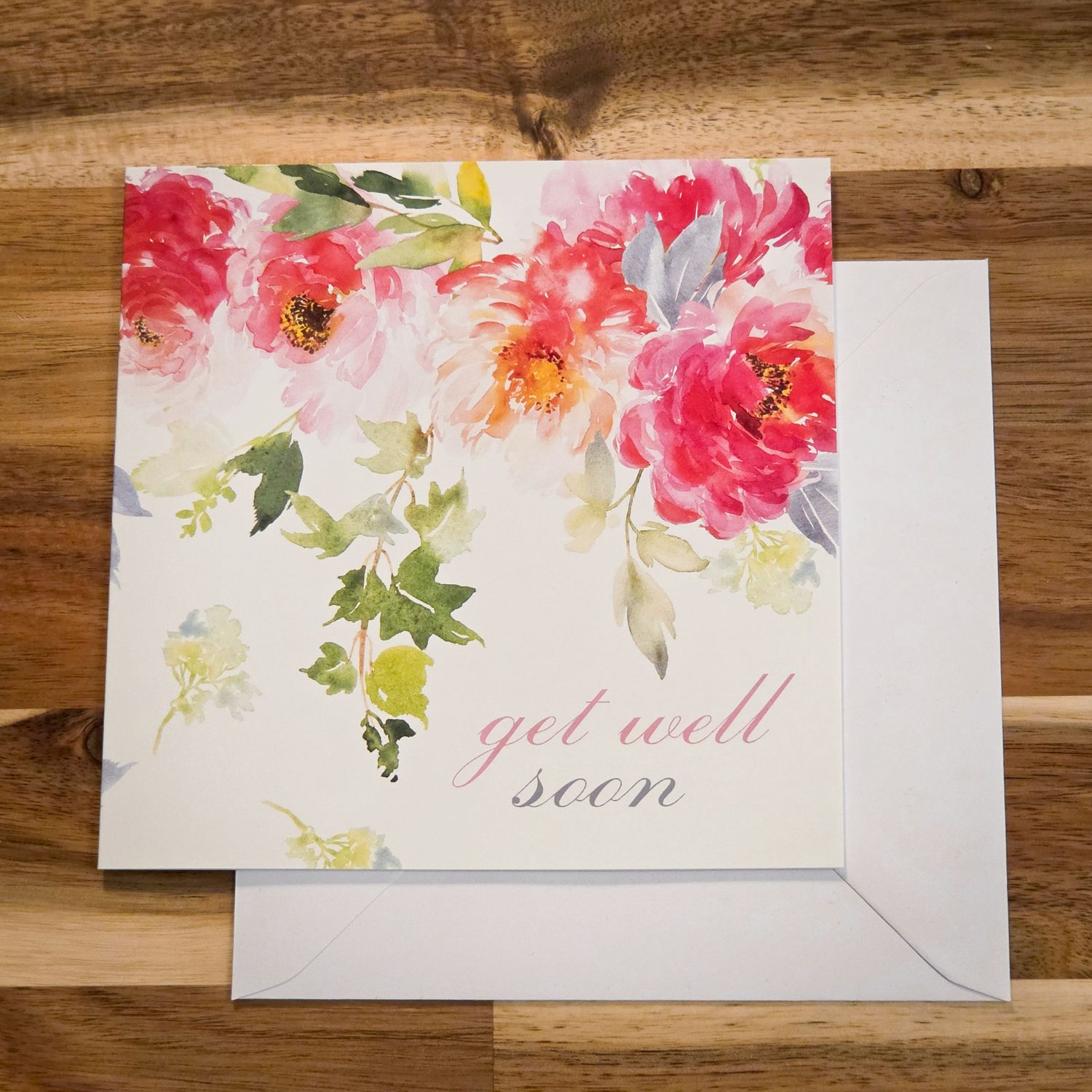 Get Well Soon Floral Greetings Card