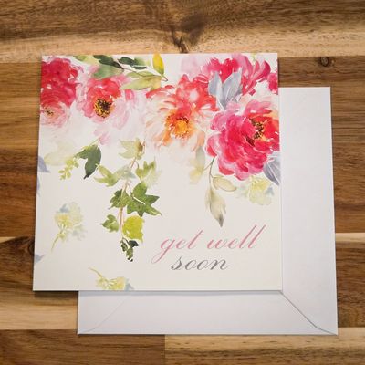 Get Well Soon Floral Greetings Card