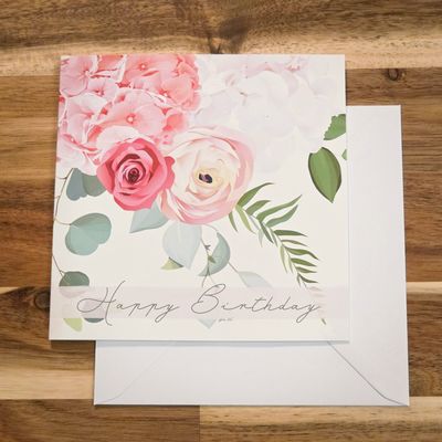 Happy Birthday Floral Greetings Card