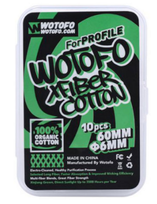 WOTOFO 6mm Xfiber Cotton -10Pcs.