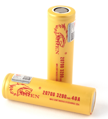 IMREN (Gold) IMR 20700 (3200mAh) 40A 3.7v Battery Flat-Top