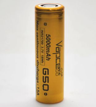 VAPECELL G50 **21700** 15A Flat Top 5000mah Battery - Autentica (PRECIO POR UNIDAD)