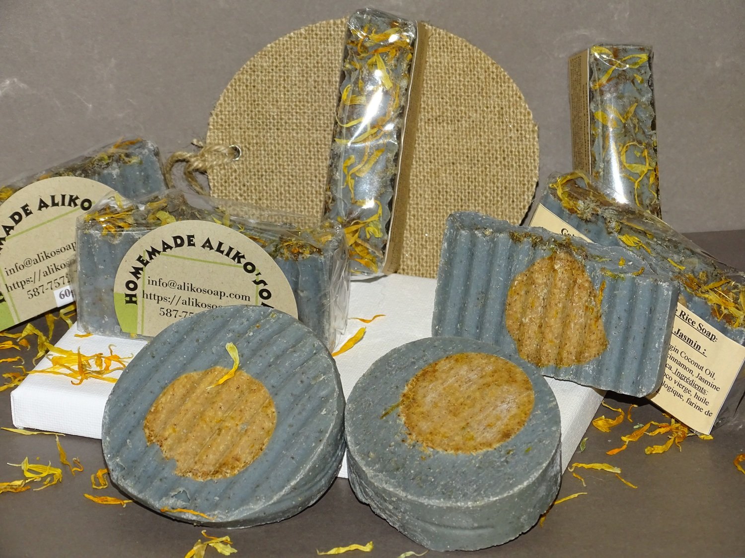 Calendula, Cinnamon &amp; Jasmine Rice Soap/ Savon Calendula, Cannelle et Riz de Jasmin