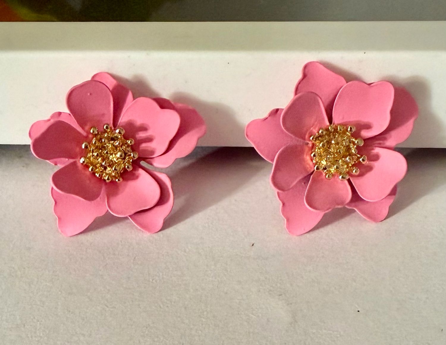 Blush Bloom Floral Statement Earrings