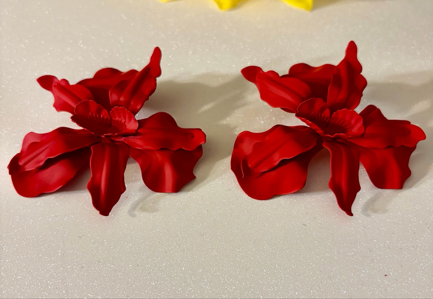 Crimson Bloom Floral Statement Earrings
