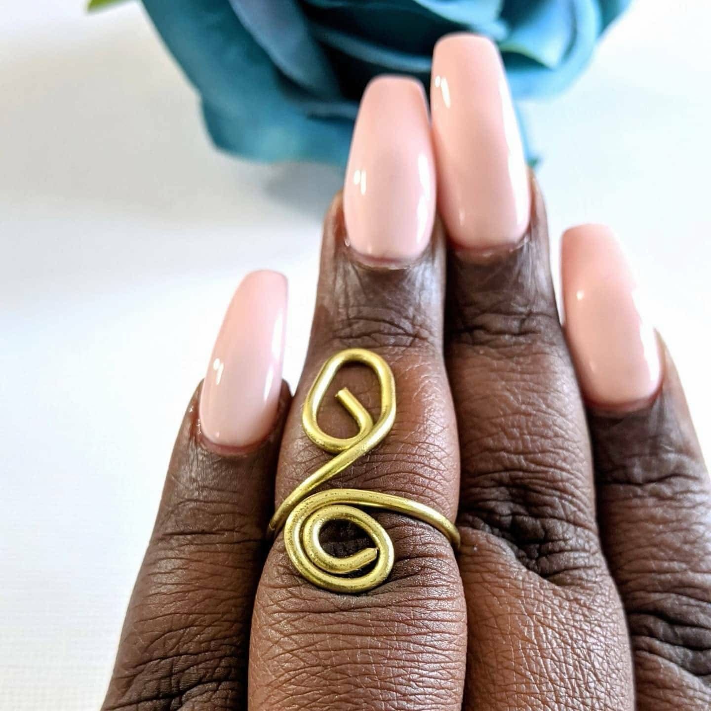 Brass Geo Swirl Ring