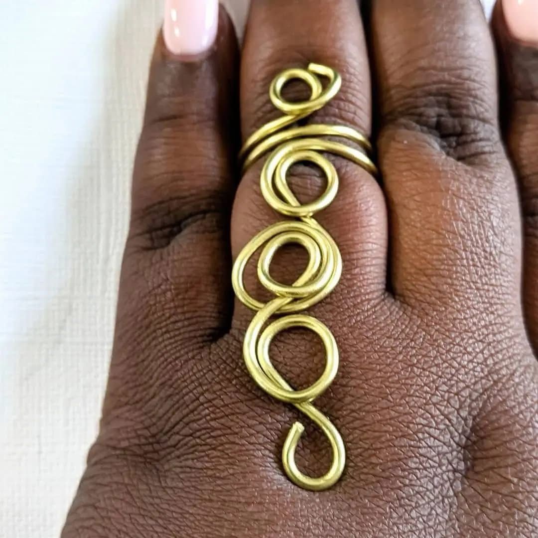 Brass Geo Swirl Ring