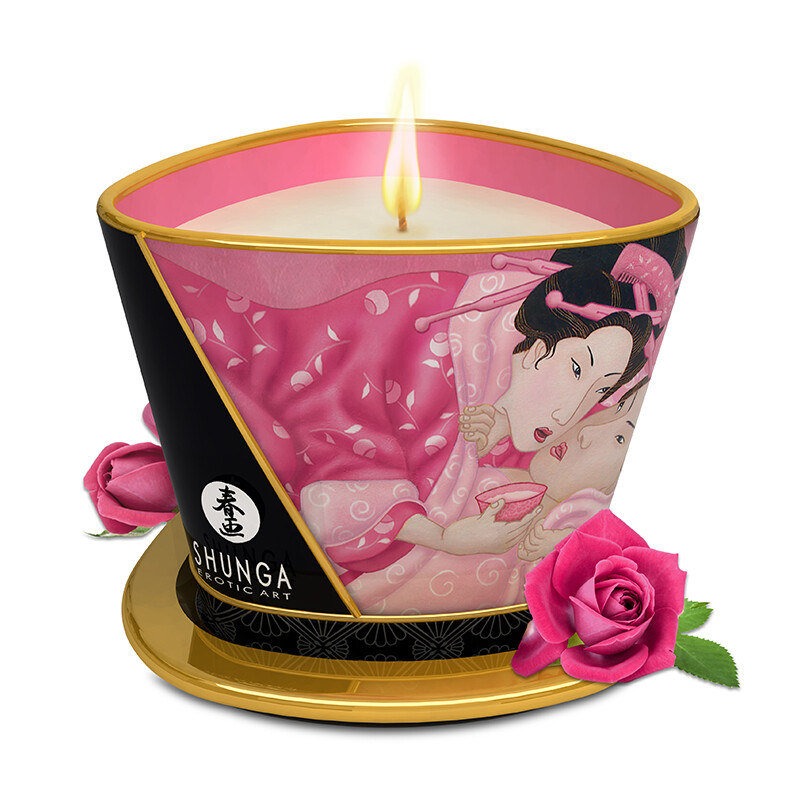 Shunga - Chandelle à Massage - Roses